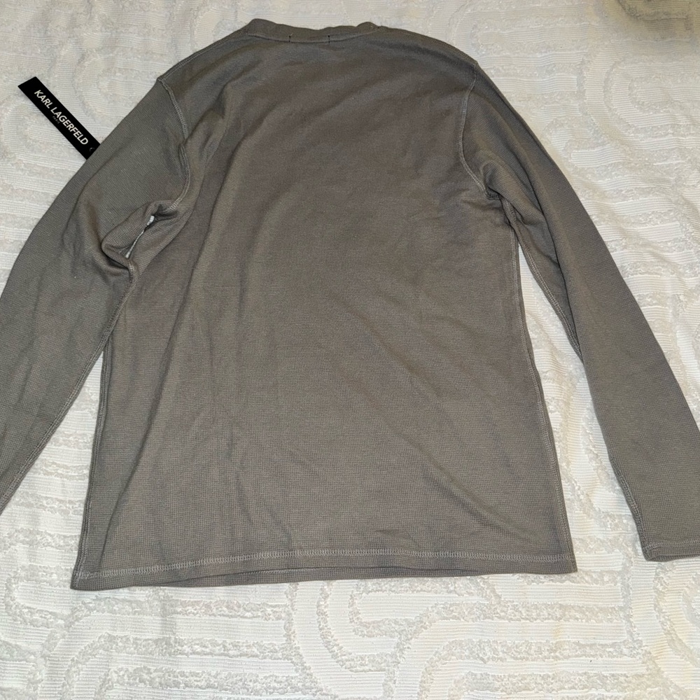 Karl Lagerfeld Taupe Long Sleeve Men's Tee
